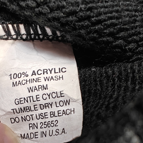 Protege Collection Men's L Vintage Cosby-Style Sweater Black Acrylic Made in USA - Picture 5 of 6